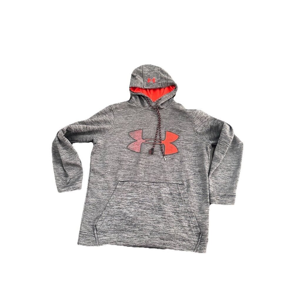Under Armour UA Mens Large Gray Storm Big Logo Performance Hoodie Small